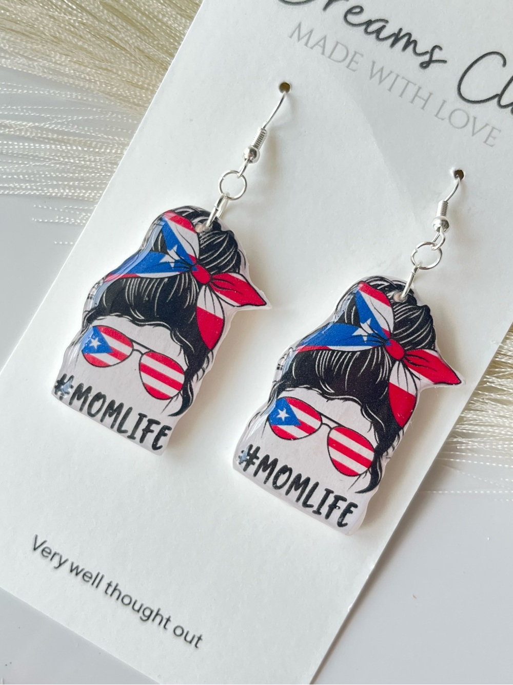 Puertorican Patriotic Earrings